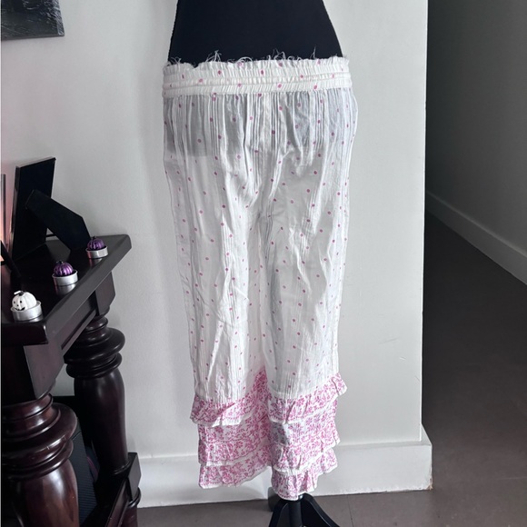 LoveShackFancy White & Pink Ruffle Beach Pants - XS - Picture 3 of 3